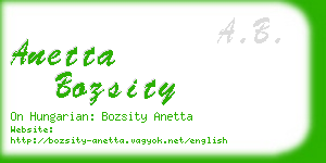 anetta bozsity business card